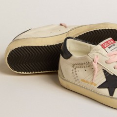 Golden Goose Women's Super-Star LTD With Blue Leather Star And Decorative Studs