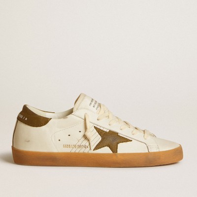 Golden Goose Women's Super-Star LTD With Military Green Nubuck Star And Heel Tab