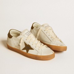 Golden Goose Women's Super-Star LTD With Military Green Nubuck Star And Heel Tab