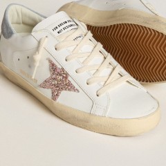 Golden Goose Women's Super-Star LTD With Multicolor Glitter Star And Suede Heel Tab