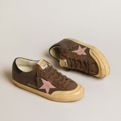 Golden Goose Women's Super-Star Penstar LTD In Brown Leather With Pink Suede Star