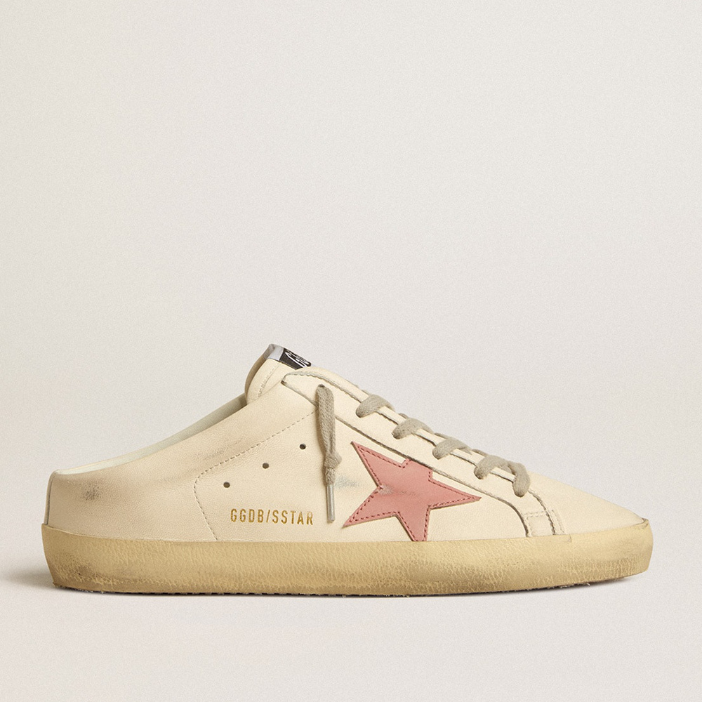 Golden Goose Women's Super-Star Sabots In Nappa With Pink Leather Star