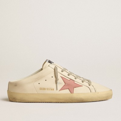 Golden Goose Women's Super-Star Sabots In Nappa With Pink Leather Star