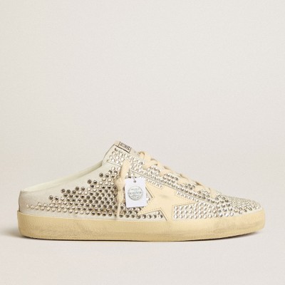 Golden Goose Women's Super-Star Sabots LTD In Swarovski Crystals With White Leather Star