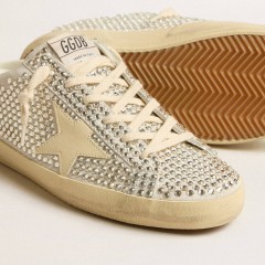 Golden Goose Women's Super-Star Sabots LTD In Swarovski Crystals With White Leather Star