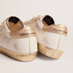 Golden Goose Women's Super-Star With Gold Sparkle Foxing And Metal Stud Lettering