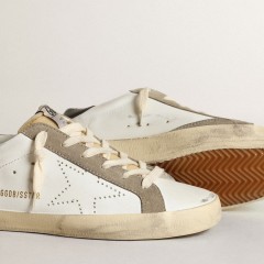 Golden Goose Women's Super-Star With Perforated Star And Midnight Blue Heel Tab