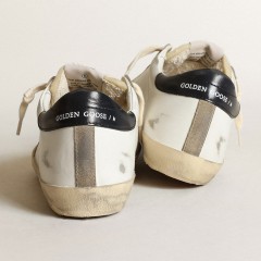 Golden Goose Women's Super-Star With Perforated Star And Midnight Blue Heel Tab