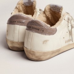 Golden Goose Women's Super-Star With Shearling Lining And Silver Glitter Star