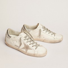 Golden Goose Women's Super-Star With Silver Heel Tab And Metal Stud Lettering