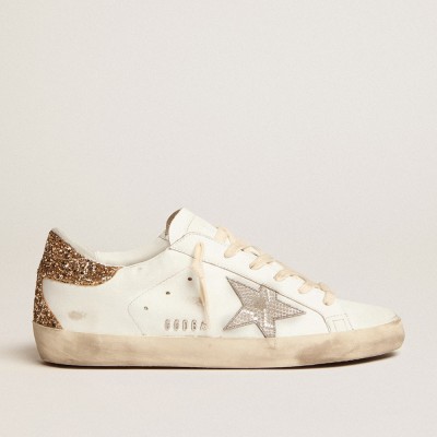 Golden Goose Women's Super-Star With Silver Leather Star And Snake Print