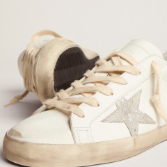 Golden Goose Women's Super-Star With Silver Leather Star And Snake Print