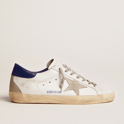 Golden Goose Women's Super-Star With Suede Star And Blue Heel Tab