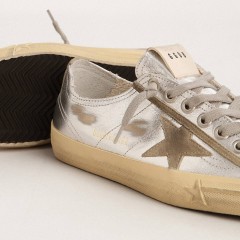 Golden Goose Women's V-Star LTD In Silver Laminated Leather