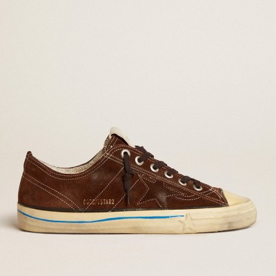 Golden Goose Women's V-Star LTD In Suede With Brown Star