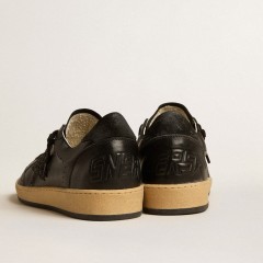 Golden Goose Women's Ball Star In Black Nappa With Black Glitter Star And Suede Heel Tab