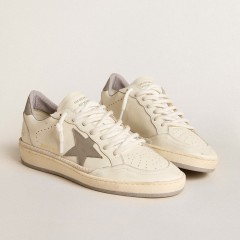 Golden Goose Women's Ball Star LTD With Gray Leather Star And Heel Tab And Stitching