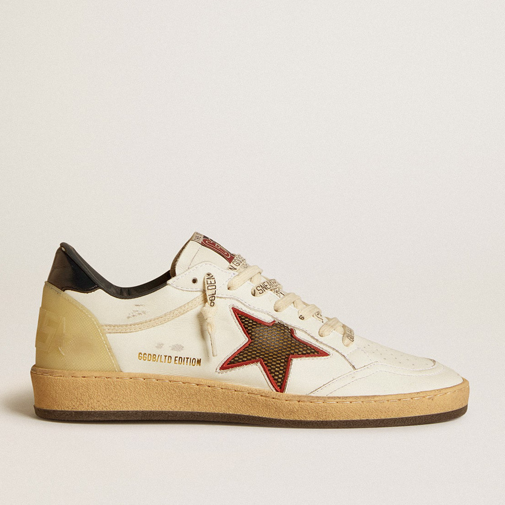 Golden Goose Women's Ball Star LTD With Mesh Star And Midnight Blue Leather Heel Tab