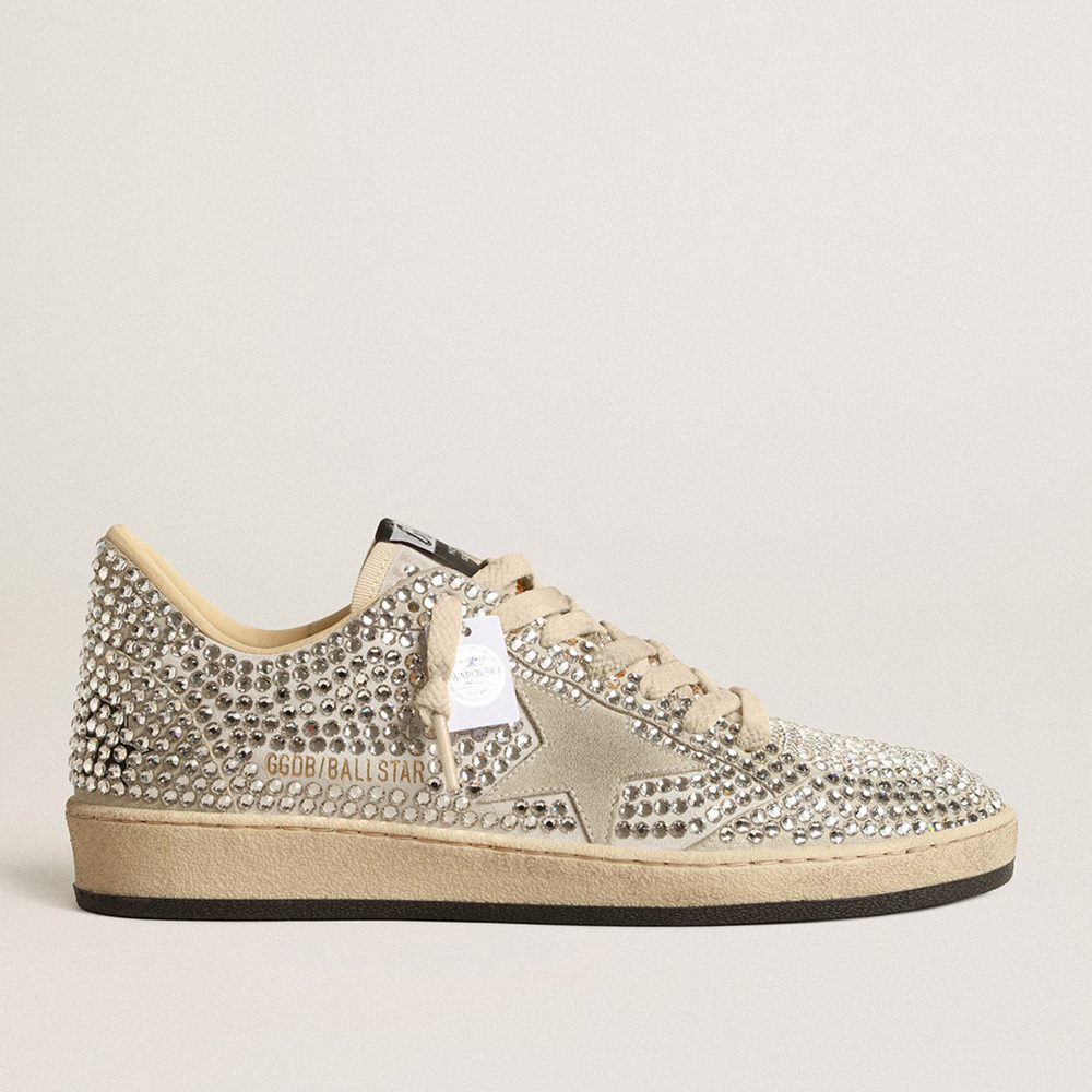 Golden Goose Women's Ball Star LTD With Swarovski Crystals And Gray Suede Star