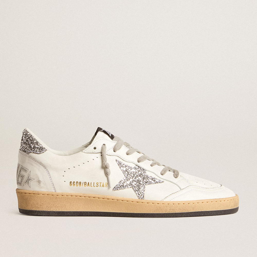 Golden Goose Women's Ball Star Wishes In Nappa Leather With Glitter Star And Heel Tab