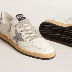 Golden Goose Women's Ball Star Wishes In Nappa Leather With Glitter Star And Heel Tab