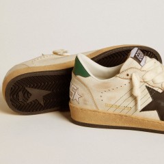 Golden Goose Women's Ball Star With Black Leather Star And Green Leather Heel Tab