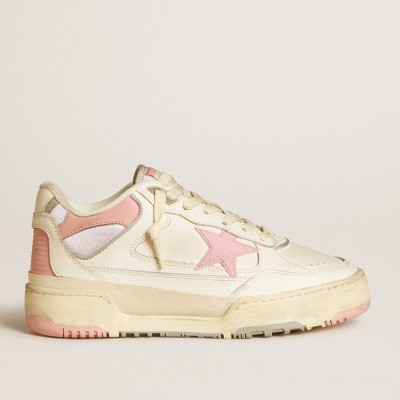 Golden Goose Women's Forty2 With Pink Star And White Leather Heel Tab