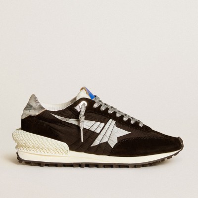 Golden Goose Women's Marathon With Black Ripstop Nylon Upper And Silver Star