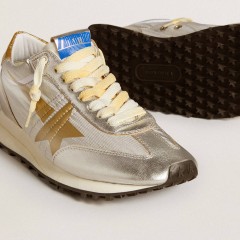 Golden Goose Women's Marathon With Silver Ripstop Nylon Upper And Gold Star