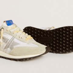 Golden Goose Women's Marathon With White Nylon Upper And Silver Star