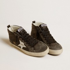 Golden Goose Women's Mid Star In Black Leather With Silver Metallic Leather Star