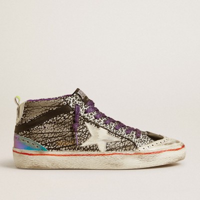 Golden Goose Women's Mid Star LAB In Animal-print Leather With A White Star