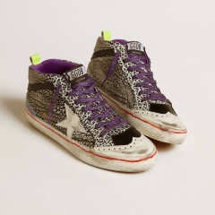 Golden Goose Women's Mid Star LAB In Animal-print Leather With A White Star