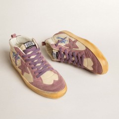 Golden Goose Women's Mid Star LAB In Nylon And Nappa With Mauve Suede Star