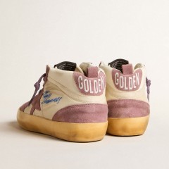 Golden Goose Women's Mid Star LAB In Nylon And Nappa With Mauve Suede Star