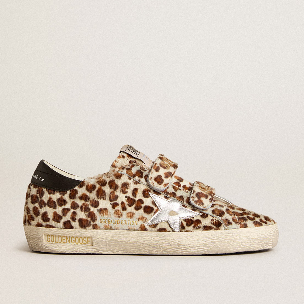 Golden Goose Women's Old School LTD In Pony Skin With Silver Star And Leather Heel Tab