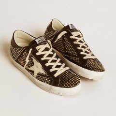 Golden Goose Women's Super-Star In Studded Black Nappa With White Leather Star