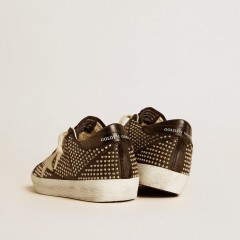 Golden Goose Women's Super-Star In Studded Black Nappa With White Leather Star