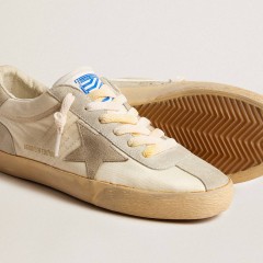 Golden Goose Women's Super-Star LAB In Nylon With Dove-gray Star And Ice-gray Suede Inserts