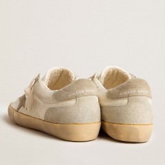 Golden Goose Women's Super-Star LAB In Nylon With Dove-gray Star And Ice-gray Suede Inserts