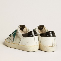 Golden Goose Women's Super-Star LAB In White Leather With White Star And Black Heel Tab