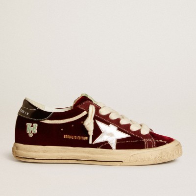 Golden Goose Women's Super-Star LTD In Velvet With Metallic Leather Star And Heel Tab