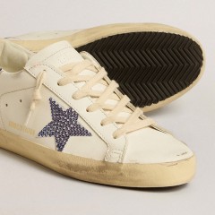 Golden Goose Women's Super-Star LTD With Suede Star And Heel Tab With Swarovski Crystals