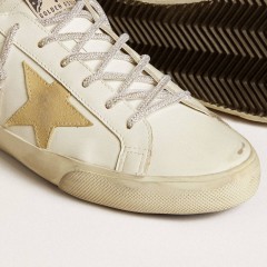 Golden Goose Women's Super-Star Sabots With Gold Suede Star And Shearling Lining