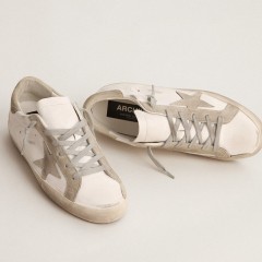 Golden Goose Women's Super-Star With Gray Suede Star And Heel Tab