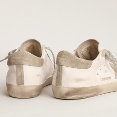 Golden Goose Women's Super-Star With Gray Suede Star And Heel Tab