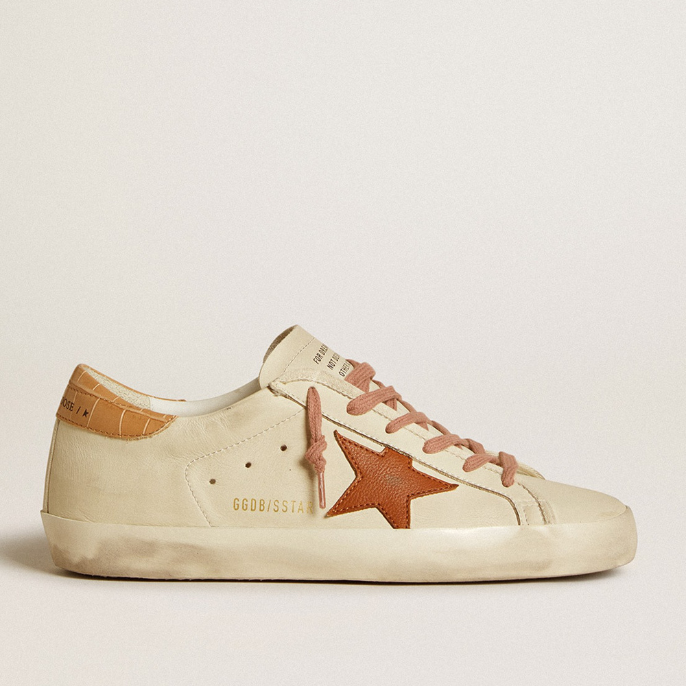 Golden Goose Women's Super-Star With Leather Star And Crocodile-print Leather Heel Tab